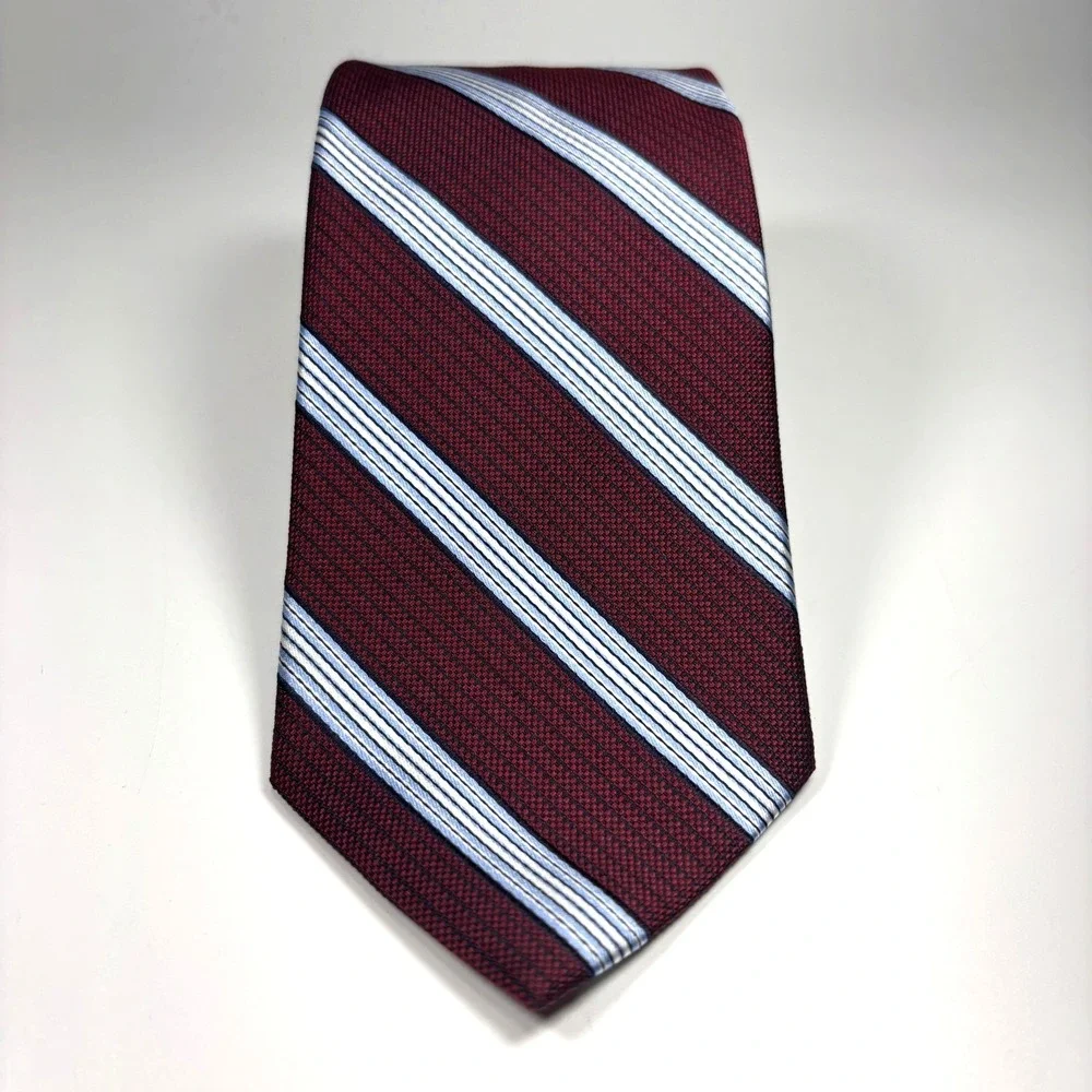 Brooks Brothers Makers & Merchants Mens Tie Red White Blue Striped Repp Silk